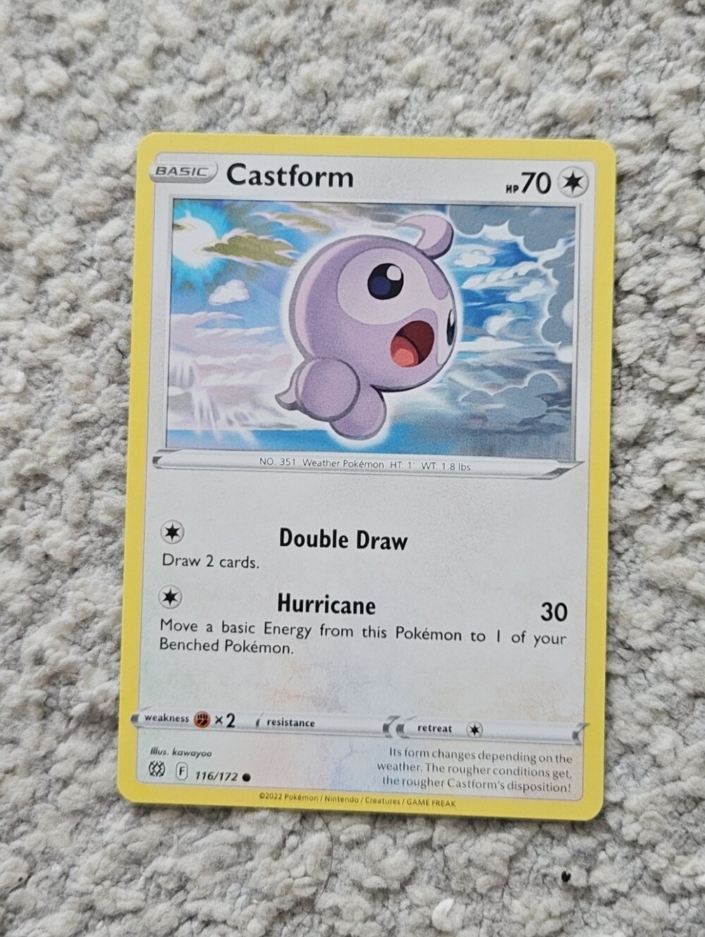 POKEMON TCG Card Castform Brilliant Stars 116/172